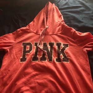 Pink and black PINK long sleeve hoodie
